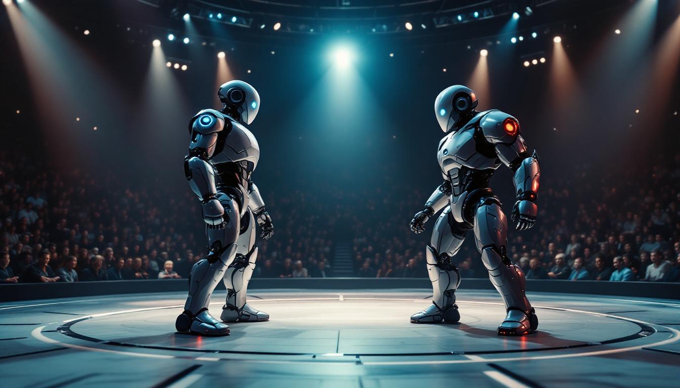 découvrez le tout premier match de boxe de robots, une innovation révolutionnaire utilisant l'ia de persona pour renforcer les capacités des humanoïdes industriels. un événement unique qui fusionne sport et technologie!