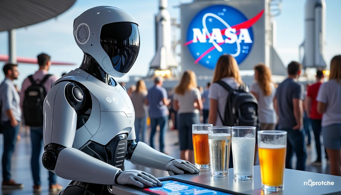 découvrez le robot adam de richtech robotics, un innovant serveur de boissons au kennedy space center. ce robot unique allie technologie de pointe et convivialité, offrant une expérience étonnante aux visiteurs tout en révolutionnant le service dans cet emblématique centre spatial.