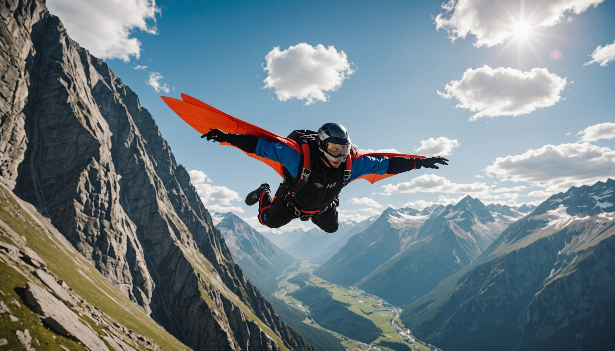 découvrez l'adrénaline du vol en wingsuit à travers une expérience immersive en réalité virtuelle. survolez des paysages montagneux époustouflants comme jamais auparavant et préparez-vous à vivre des sensations fortes en toute sécurité.