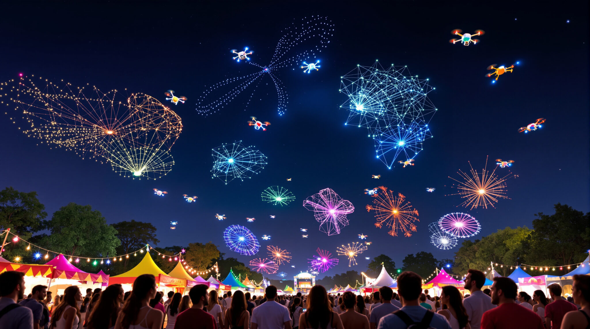 découvrez les meilleures idées d’animations drones pour sublimer vos événements outdoor : spectacles lumineux, shows personnalisés et démonstrations innovantes pour surprendre vos invités et rendre votre événement inoubliable.