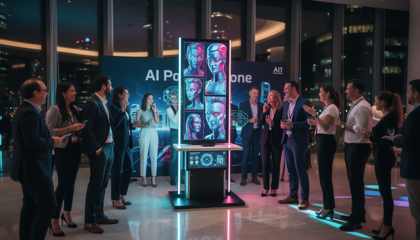 découvrez notre photobooth ia générative qui transforme instantanément les portraits de vos invités en œuvres d'art uniques, offrant une expérience innovante et mémorable à votre événement.