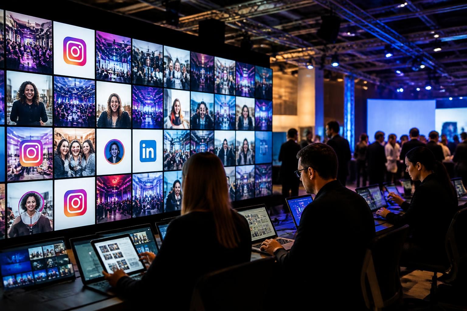 Social Wall événementiel : modérer et diffuser les posts Instagram/LinkedIn de votre audience en direct